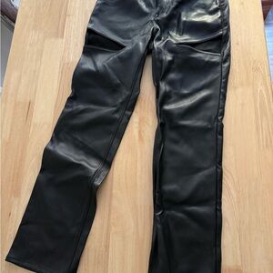 Good American Black Leatherette Trousers